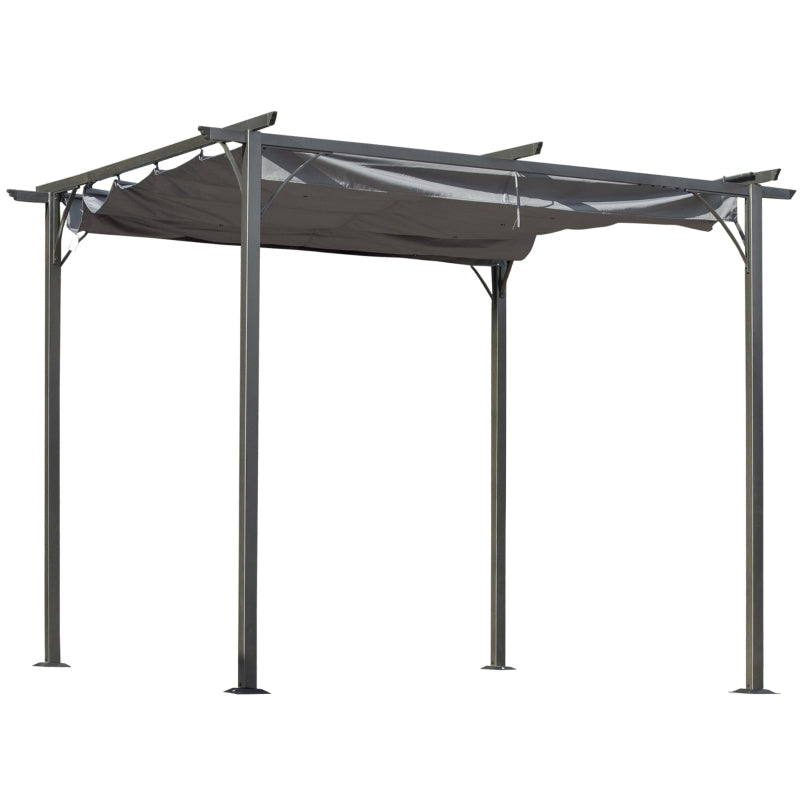 3m x 3m Metal Patio Gazebo – Grey Canopy Roof Outdoor Shelter