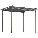3m x 3m Metal Patio Gazebo – Grey Canopy Roof Outdoor Shelter