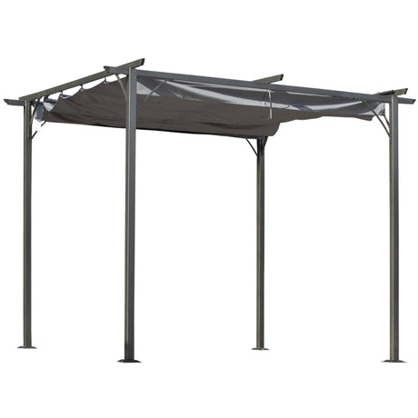 3m x 3m Metal Patio Gazebo – Grey Canopy Roof Outdoor Shelter