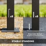 3m x 3m Extendable Metal Hardtop Gazebo with Wheels – Mobile Outdoor Patio Shelter, UV Resistant Roof UPF30+