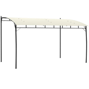 3m x 4m Metal Frame Pergola – Cream Outdoor Garden Canopy Roof, Freestanding Patio Shade Shelter