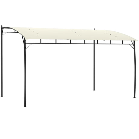 3m x 4m Metal Frame Pergola – Cream Outdoor Garden Canopy Roof, Freestanding Patio Shade Shelter