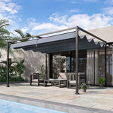 4m x 3m Rectangular Metal Pergola – Dark Grey Outdoor Patio Shade