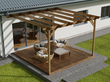 Wall Mounted Pergola and Decking Kit Orchid Design