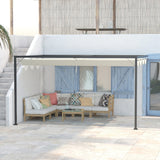 4m x 3m Garden Pergola – Beige Canopy Roof Outdoor Shade Cover