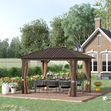 Outdoor Gazebo With Aluminium Frame & Metal Roof - Trade Warehouse
