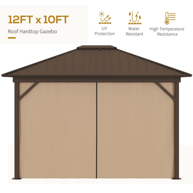 Outdoor Gazebo With Aluminium Frame & Metal Roof - Trade Warehouse