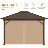 Outdoor Gazebo With Aluminium Frame & Metal Roof - Trade Warehouse