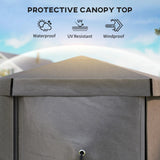 3x3m Brown Hexagon Pop Up Gazebo - Waterproof, UV Resistant Party Tent with Netting & Carry Bag for Garden and Patio