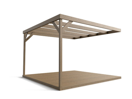 Wall-mounted Box Pergola and Decking Kit