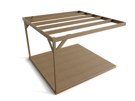 Wall-mounted Box Pergola and Decking Kit