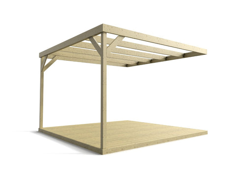 Wall-mounted Box Pergola and Decking Kit