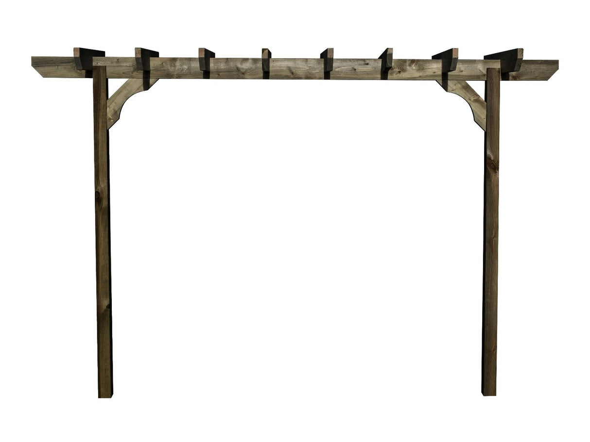 Chamfered Single Beam Pergola, Plant Climbing Arbour - Sculpted brace
