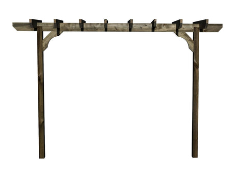 Chamfered Single Beam Pergola, Plant Climbing Arbour - Sculpted brace