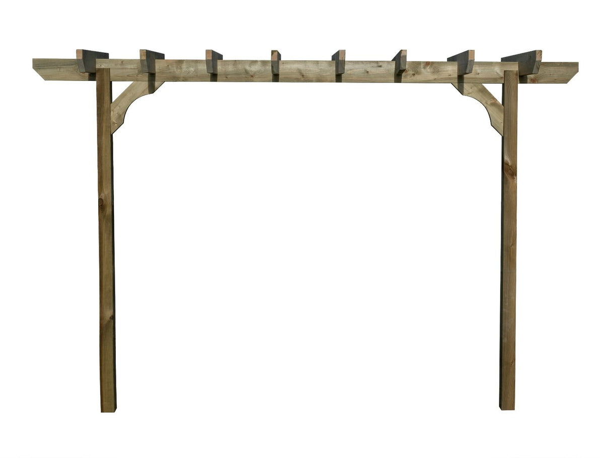 Chamfered Single Beam Pergola, Plant Climbing Arbour - Sculpted brace