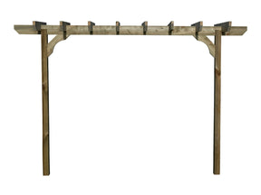 Chamfered Single Beam Pergola, Plant Climbing Arbour - Sculpted brace