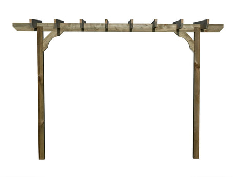 Chamfered Single Beam Pergola, Plant Climbing Arbour - Sculpted brace