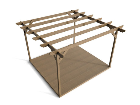 Chamfered Wooden Pergola and Decking Kit