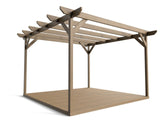 Chamfered Wooden Pergola and Decking Kit