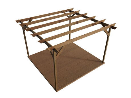 Ovolo Wooden Pergola and Decking Kit