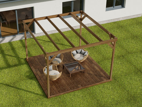 Wooden Box Pergola and Decking Kit