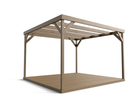 Wooden Box Pergola and Decking Kit