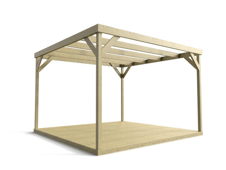 Wooden Box Pergola and Decking Kit