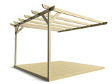 Wall Mounted Pergola and Decking Kit Corbel Design