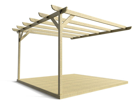 Wall Mounted Pergola and Decking Kit Corbel Design