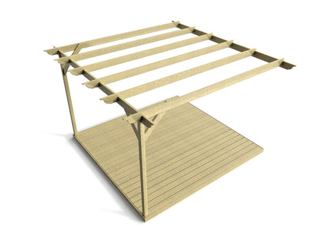 Wall Mounted Pergola and Decking Kit Longhorn Design