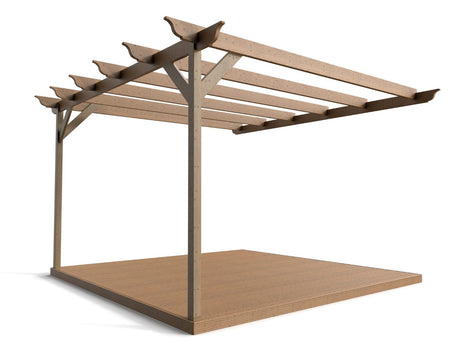 Wall Mounted Pergola and Decking Kit Longhorn Design