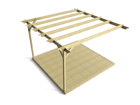Wall Mounted Pergola and Decking Kit Orchid Design
