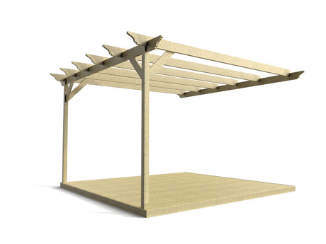 Wall Mounted Pergola and Decking Kit Orchid Design