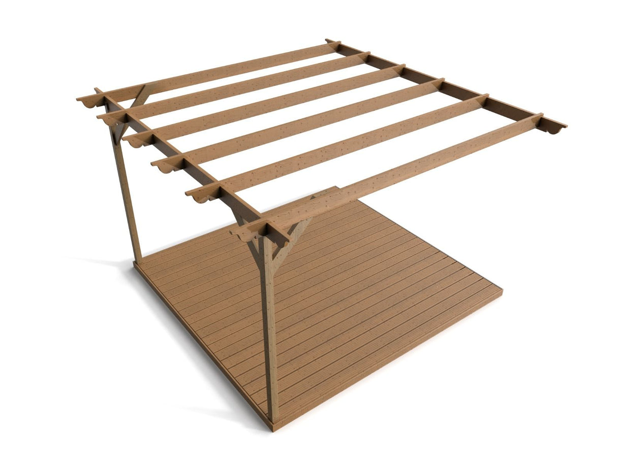 Wall Mounted Pergola and Decking Kit Ovolo Design