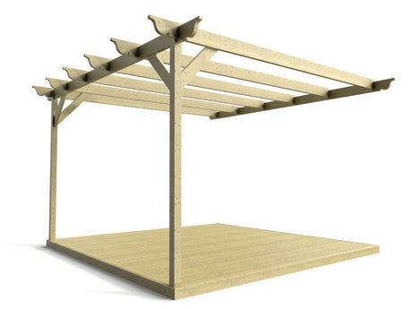Wall Mounted Pergola and Decking Kit Ovolo Design