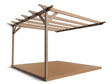 Wall Mounted Pergola and Decking Kit Sculpted Design