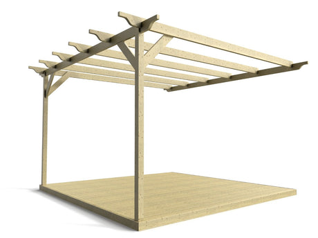 Wall Mounted Pergola and Decking Kit Sculpted Design