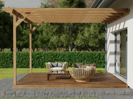 Wall Mounted Pergola and Decking Kit Corbel Design