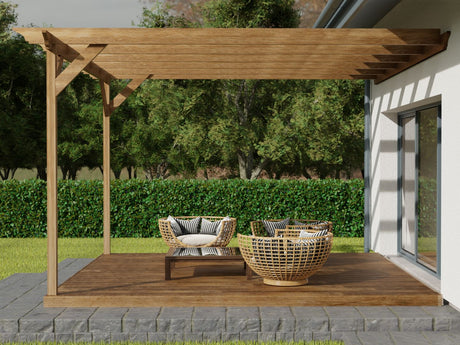 Wall Mounted Pergola and Decking Kit Orchid Design