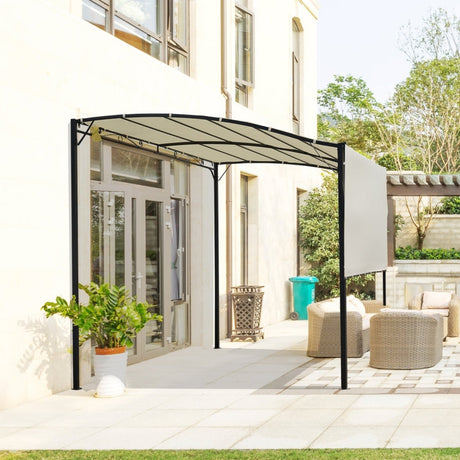 3m x 2.5m Wall Mounted Metal Pergola – Outdoor Patio Shelter