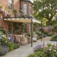 4m x 3m Metal Pergola with Retractable Sliding Canopy – Cream Garden Shade Gazebo for Patio & Deck