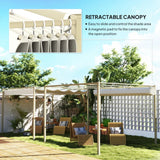 3m x 3m Retractable Pergola – Khaki Sun Shade Canopy UPF30+, Outdoor Patio Garden Shelter