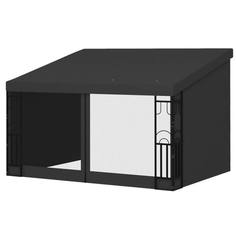 3m x 3m Black Lean-To Pergola – Wall Mounted Patio Shade Cover