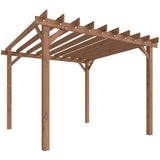 3m x 3m Wooden Pergola Kit - Maple Wood-Effect Garden Pergola Gazebo with Grape Trellis Roof and Triangle Supports