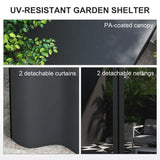 3m x 3m Black Lean-To Pergola – Wall Mounted Patio Shade Cover