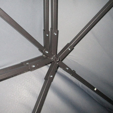 3 x 4m Dark Grey Aluminium Garden Gazebo - Marquee Canopy Shelter Pavilion Tent with Nets and Curtains for Outdoor Parties