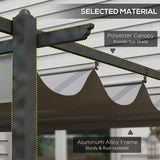 4m x 3m Aluminium Pergola – Grey Retractable Criss Cross Roof, Outdoor Patio Garden Shade Shelter