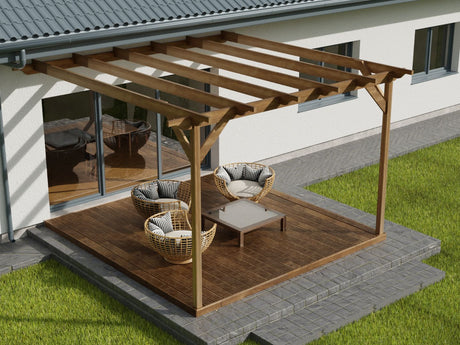Wall Mounted Pergola and Decking Kit Sculpted Design