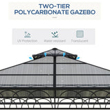 SunnyPlex DualCanopy: 3x3m Steel-Framed Outdoor Garden Gazebo with Protective Polycarbonate Roofing - Trade Warehouse