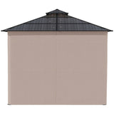 SunnyPlex DualCanopy: 3x3m Steel-Framed Outdoor Garden Gazebo with Protective Polycarbonate Roofing - Trade Warehouse